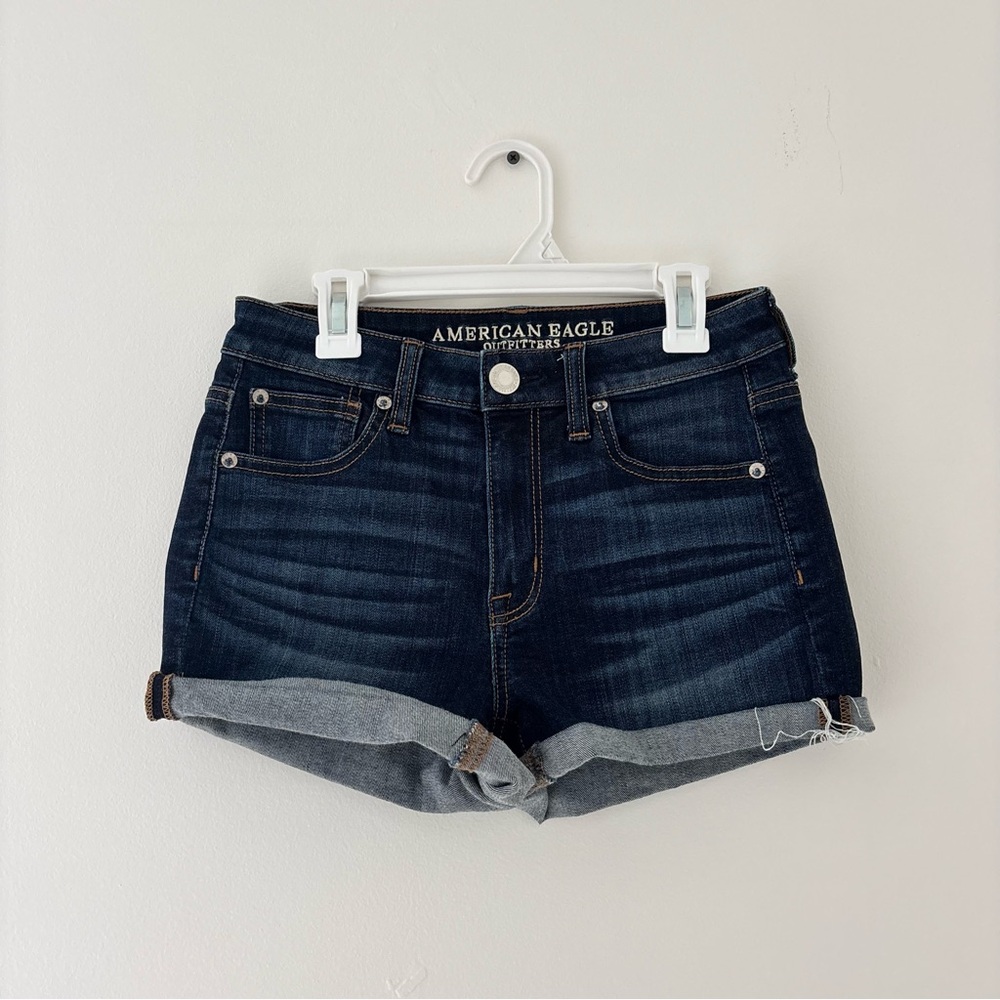 American eagle dark wash denim mini shorts